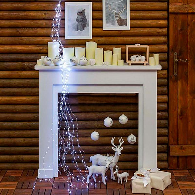 Гирлянда-штора LED 700 ламп 2.5 м холодно-белая