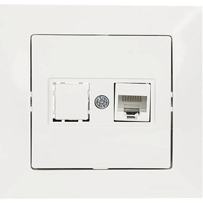 Розетка Mutlusan Candela комп'ютерна Cat5e біла