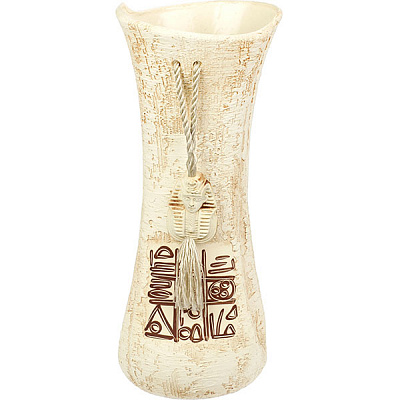 Ваза керамическая бежевая Румба с медальоном 36 см