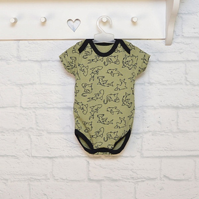 Боди детское унисекс Blanka Акулы р.74 зеленый 12667 