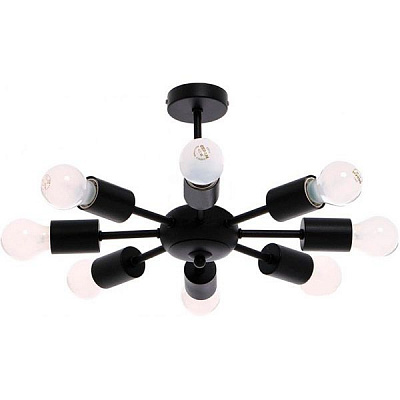 Люстра стельова Геотон НПБ 02-8х60-229 Сіріус-8 8xE27 чорний 47606