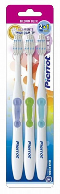 Зубная щетка Pierrot Colours №3 средней жесткости 3 шт.