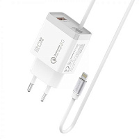 Зарядний пристрій Promate iCharge-PDQC3 20Вт PD Lightning connector+USB QC3.0 White 