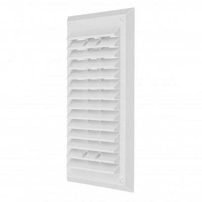 Решетка для вентиляции MiniMax с сеткой против насекомых 225 х 130 мм (1102) пластик белый 