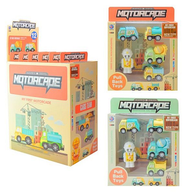 Игровой набор транспорта 4 машинки и фигурка, в ассортименте 278-25