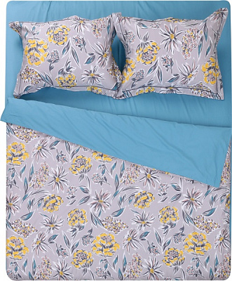 Комплект постільної білизни Leiria 2 блакитний із малюнком Lameirinho