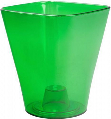 Кашпо для орхидей Оранжерея «Квадро» квадратный 1,3л фисташковый 