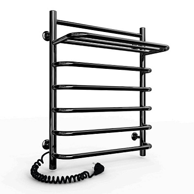 Полотенцесушитель электрический Laris Стандарт ЧК(Ч) 7 500х800 с полкой Э Л