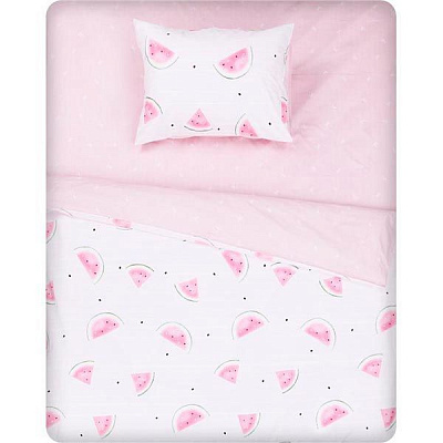 Комплект постільної білизни полуторний Juicy water-melon рожевий з малюнком