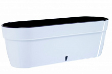 Ящик балконный Santino ASTI 500 овальный 12 л белый/черный (AST500WHT/BL) 