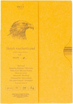 Склейка для экскизов Authentic Kraft A4 21х29,7 см 90 г/м² 60 листов Smiltainis
