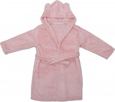 Халат детский Роза капюшон с ушками р.98 розовый 