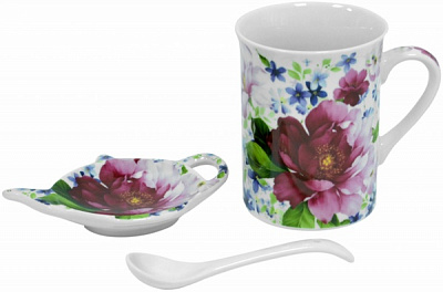 Набор для чая Шиповник 3 предмета 24-198-065 Keramia