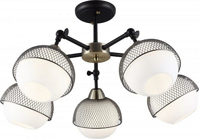 Люстра потолочная Altalusse 5x40 Вт E27 венге/античная бронза INL-6147C-05 