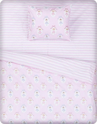 Комплект постільної білизни Princess 1,5 рожевий із білим
