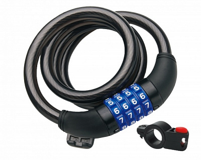 Замок велосипедный Vulkan тросовый с кодовым замком 4 цифры ВК001 (12x1000)