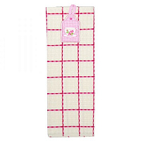 Рушник кухонний з вишивкою Чашка 45x75 см Ярослав бежевий із рожевим 