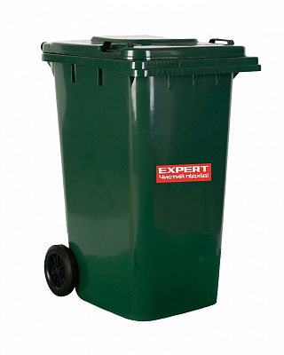 Бак для сміття з кришкою Expert 240 л зелений