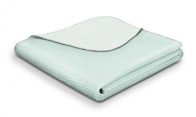 Плед Herringb.aqua 150x200 см голубой/белый Wohndecke 