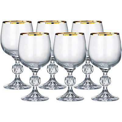 Набір келихів Bohemia Claudia золото 230 мл 6 шт