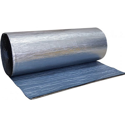 Шумоизоляционный каучук Rubber C фольгированный самоклеящийся 6 мм Normaizol