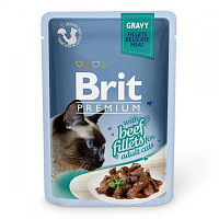 Корм Brit Premium для кошек филе говядины в соусе, пауч, 85 г 111253