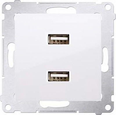 Розетка подвійна Simon 54 білий DC2USB.01/11