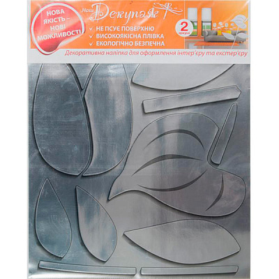 Декоративная наклейка Цветы металлик