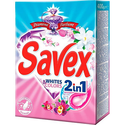 Пральний порошок Savex Diamond Parfum 2in1 Whites Colors 400 г