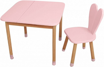 Комплект стол и стул ArinWOOD Зайчик Box розовый 04-025R-BOX 