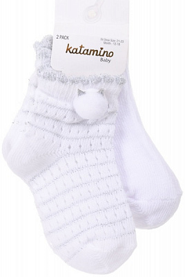 Шкарпетки для дівчаток KATAMINO K44064 KTM86026 р.12-18 білий