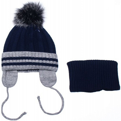 Комплект шапка + снуд Mari-Knit 0842 р.48-50 синій