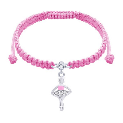 Браслет плетеный UMa&UMi Балерина розовая