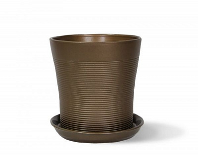 Горщик керамічний Оріана-Запоріжкераміка Вуаль різний круглий 2,3л шоколадний (071-0-025)