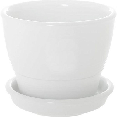 Горшок керамический Ориана-Запорожкерамика Ведро №5 белый круглый 0,23л белый 