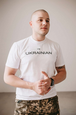 Футболка LOGOS с черной надписью Ukrainian 04-09-00-0007 р.M молочный