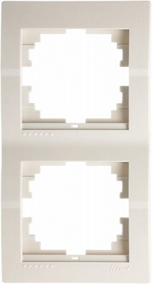 Рамка двухместная Lezard DERIY вертикальная кремовый 702-0300-152