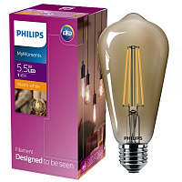 Лампа светодиодная Philips Classic Gold 5.5 Вт ST64 прозрачная E27 220 В 2500 К 