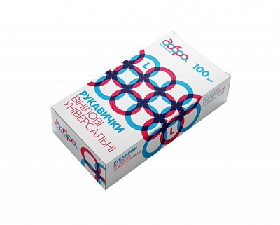 Перчатки виниловые Добра господарочка стандартные р.L 50 пар/уп. белый