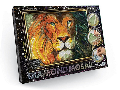 Набор для творчества Danko Toys Бриллиантовая живопись DIAMOND MOSAIC А4 с.2 №3 Лев DM-03-03
