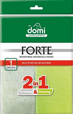 Салфетка абразивная Domi Forte микрофибра с абразивною сеткой 1 шт./уп. зеленый