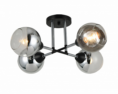 Люстра Sensio Leman 4x40 Вт E27 черный с серебристым LS-07268/4S-E2740W