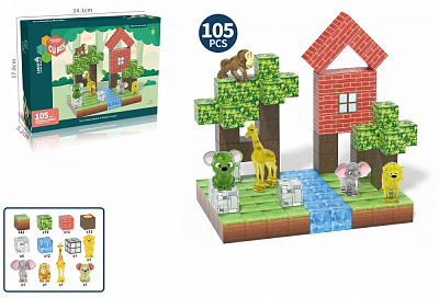 Конструктор магнитный My World Блоки My World 2.3 см 105 элемента CJ-4515483
