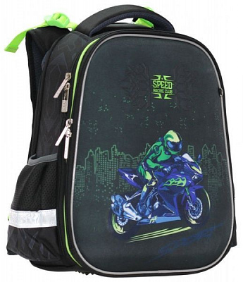 Рюкзак каркасный CLASS SchoolCase Motobike 2 отделения 2116C