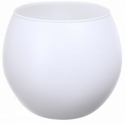 Ваза стеклянная Soft шар 15 см белая 