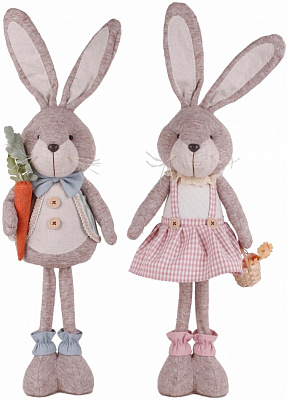 Декорація великодня зайчик що стоїть різнокольоровий 17х69 см AH242959AB