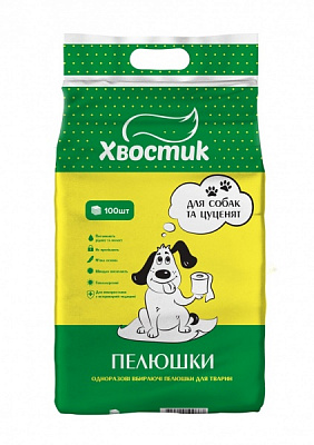 Пеленки одноразовые ТМ Хвостик 60x90 см 100 шт. для собак/для щенков