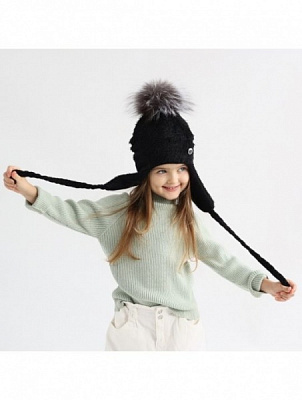 Шапка для девочек Dembo House Мелания р.48 черный 23.01.007 