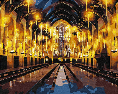 Картина за номерами Harry Potter: Велика зала з фарбами металік ©Warner Bros. 40х50 см Ideyka