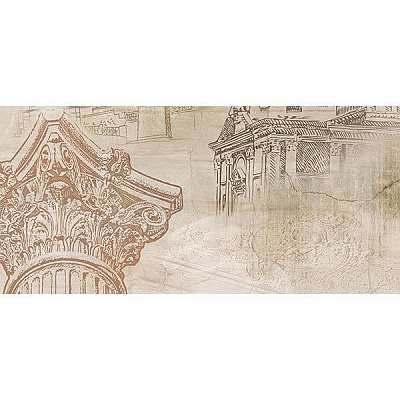 Декор Golden Tile Savoy Coliseum №4 401341 300x600 мм бежевый